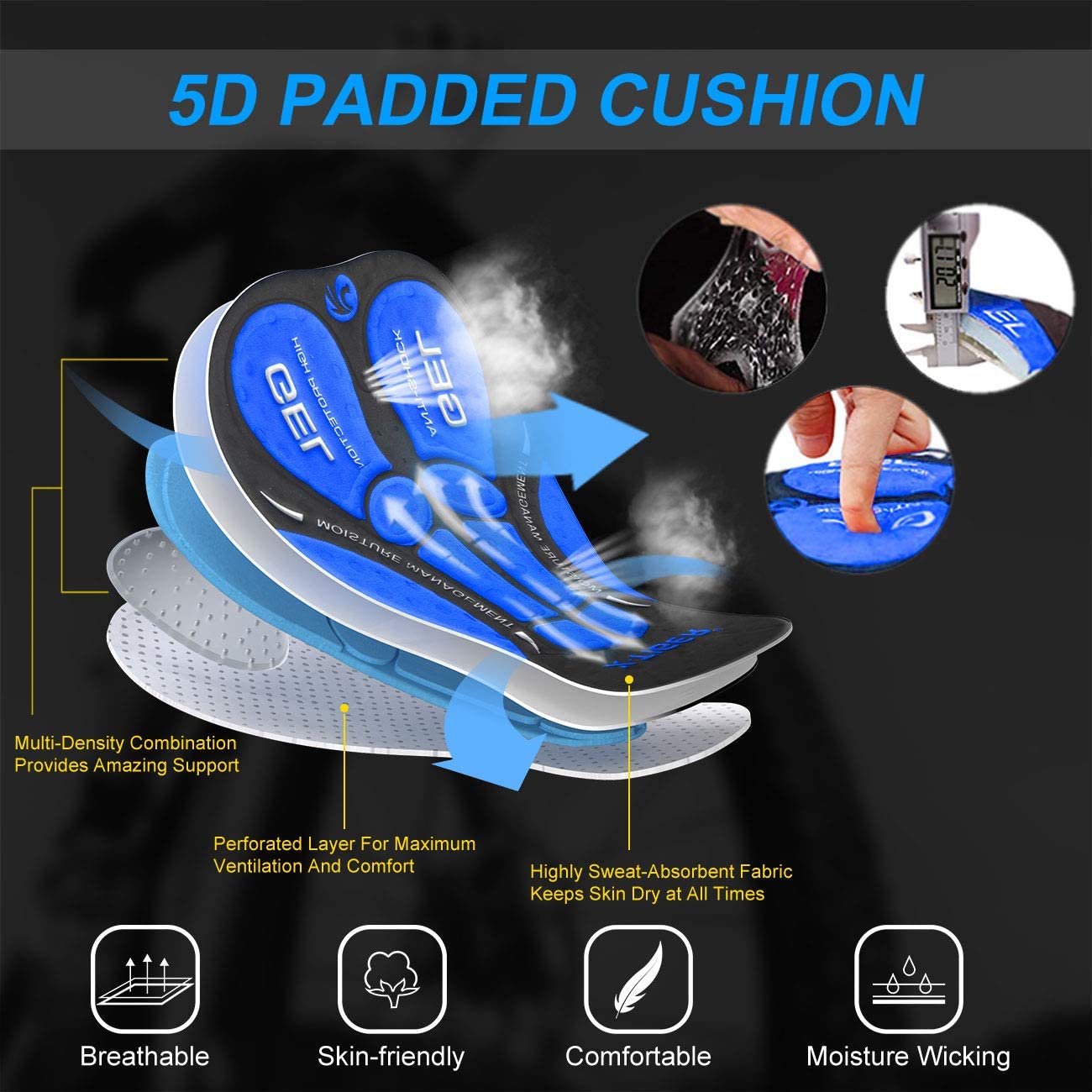 X-tiger sous-vêtements de cycl - Padded Cycling Shorts 5D Gel avis et prix