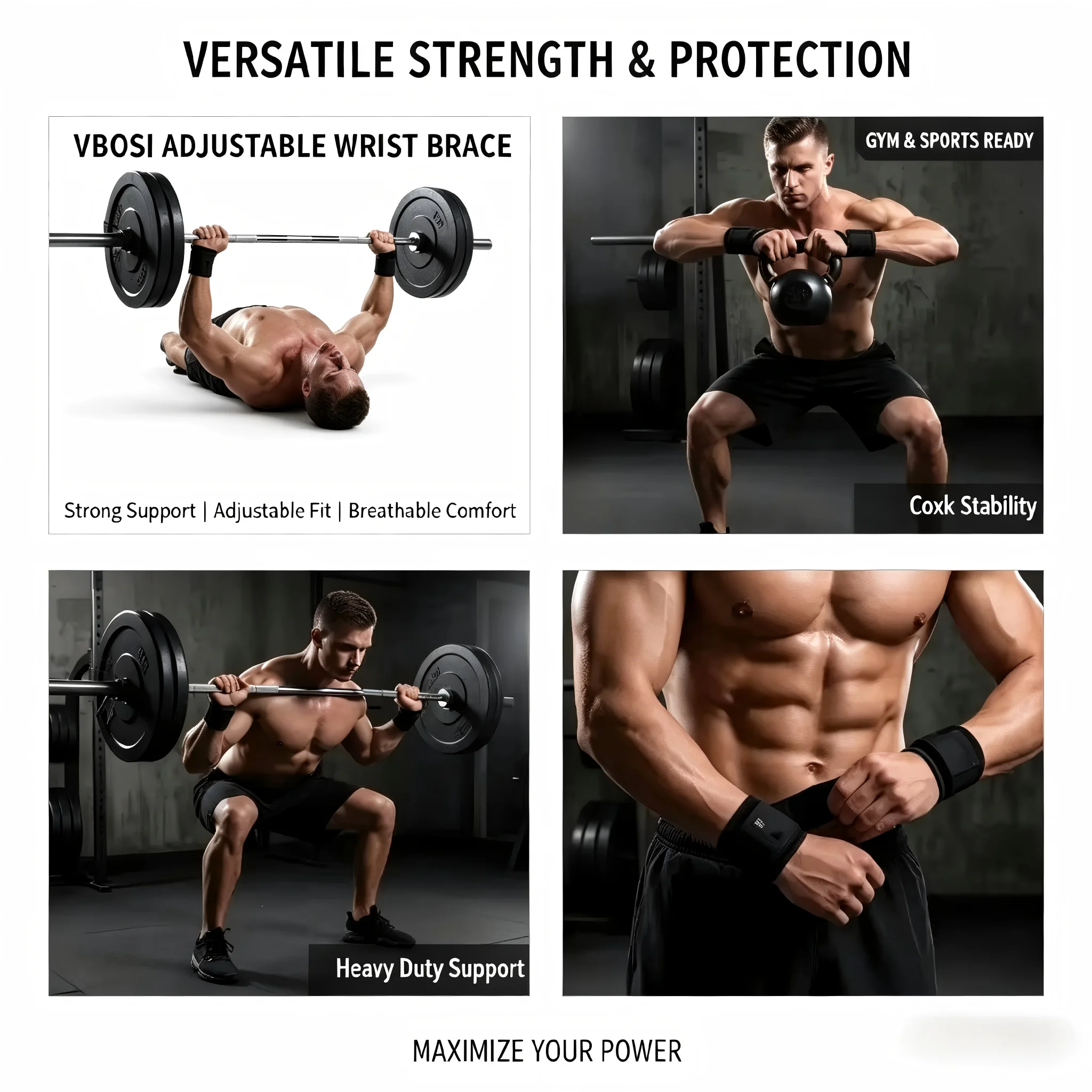 Bandes de maintien respirantes - Wrist Wraps Weightlifting Support avis et prix