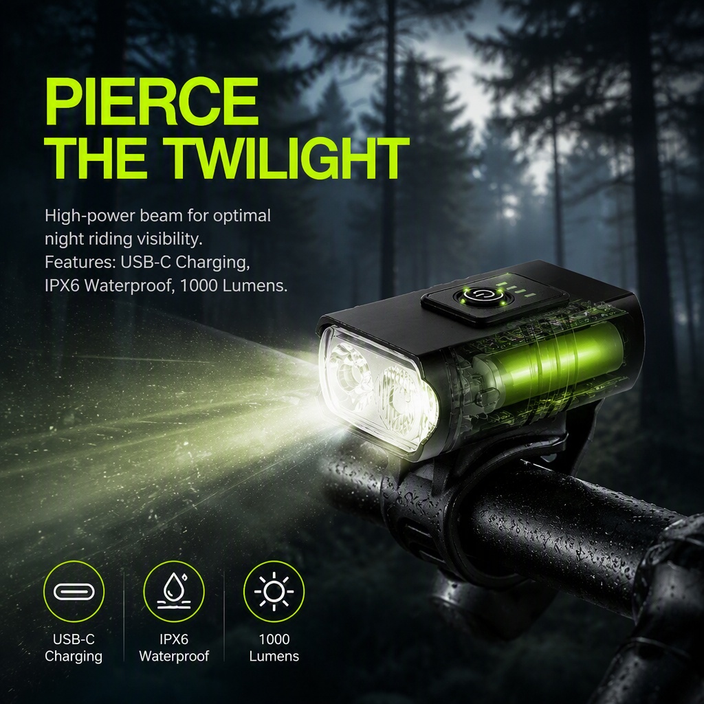 Lampe de vélo rechargeable par - Rechargeable Bicycle Headlight 1000 Lumen avis et prix