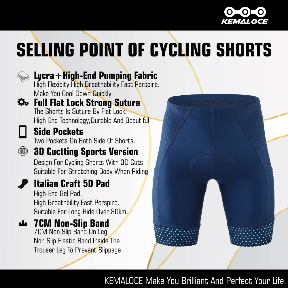 KEMALOCE – short de cyclisme r - Padded Cycling Shorts 5D Gel avis et prix
