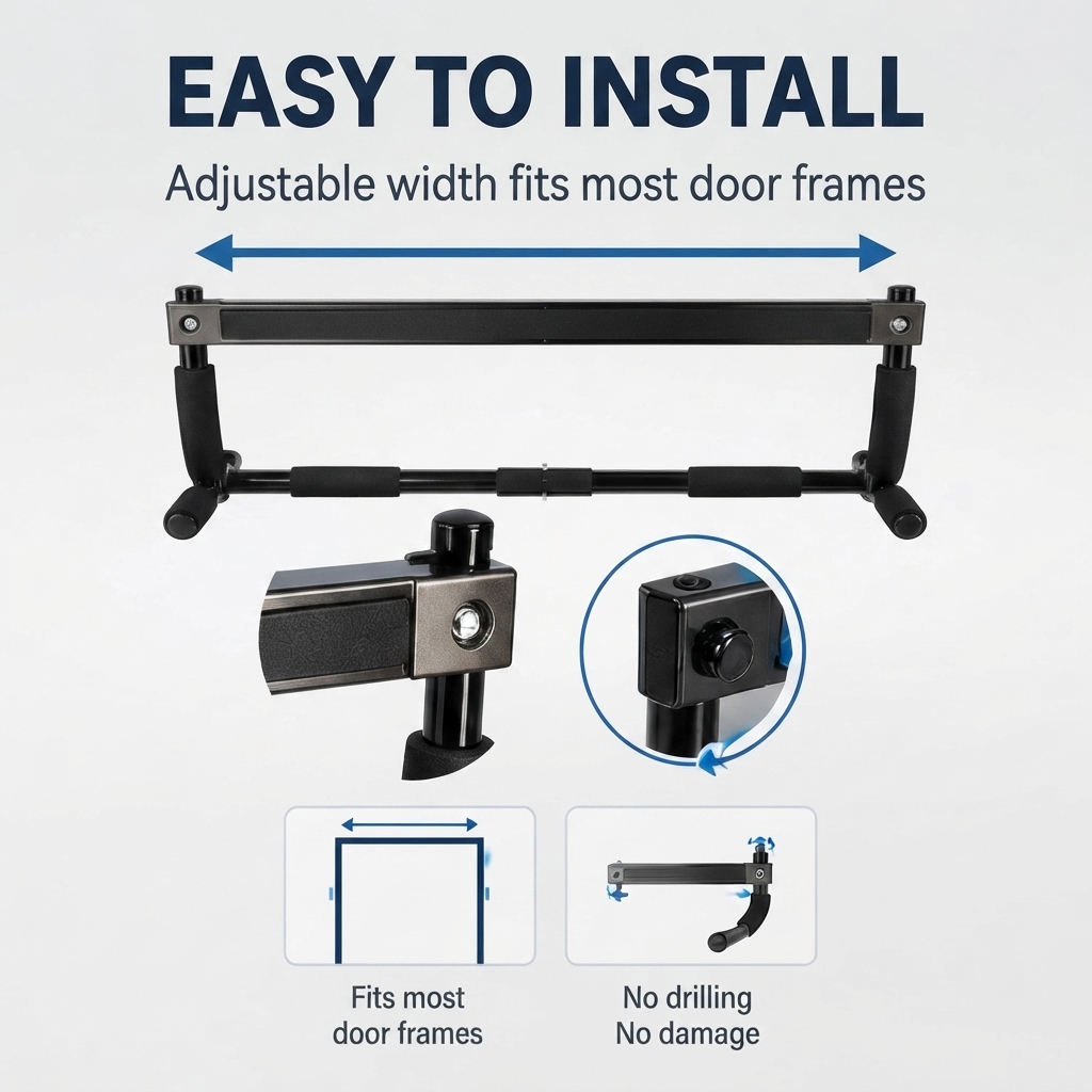Barre de traction multifonctio - Door Pull Up Bar No Screw avis et prix